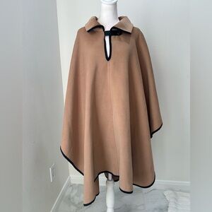New York & Company Tan Cape with Black Trim, Size OS, NWT
